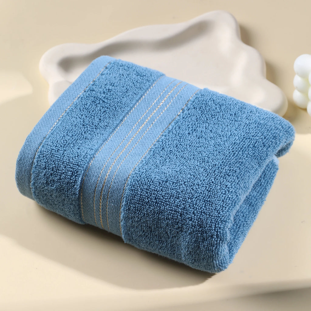 100% Cotton Towels 35X75Cm Set of 3 Ultra Absorbent Quick Dry with Gold Thread Decoration Versatile for Bedroom Bathroom Kitchen Spa Gym