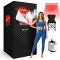 Portable Home Sauna Tent with Red Light Therapy, Quick Heat, Easy Setup, 2.5L Steamer, 2.6' X 2.6' X 5.9'