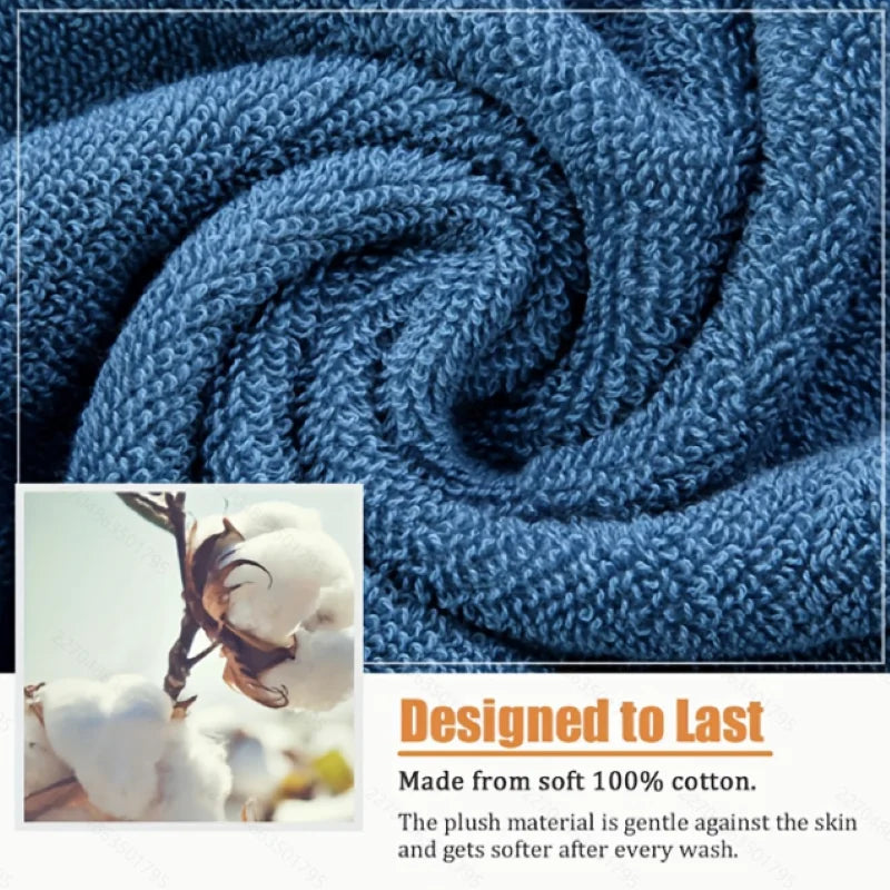 100% Cotton Towels 35X75Cm Set of 3 Ultra Absorbent Quick Dry with Gold Thread Decoration Versatile for Bedroom Bathroom Kitchen Spa Gym